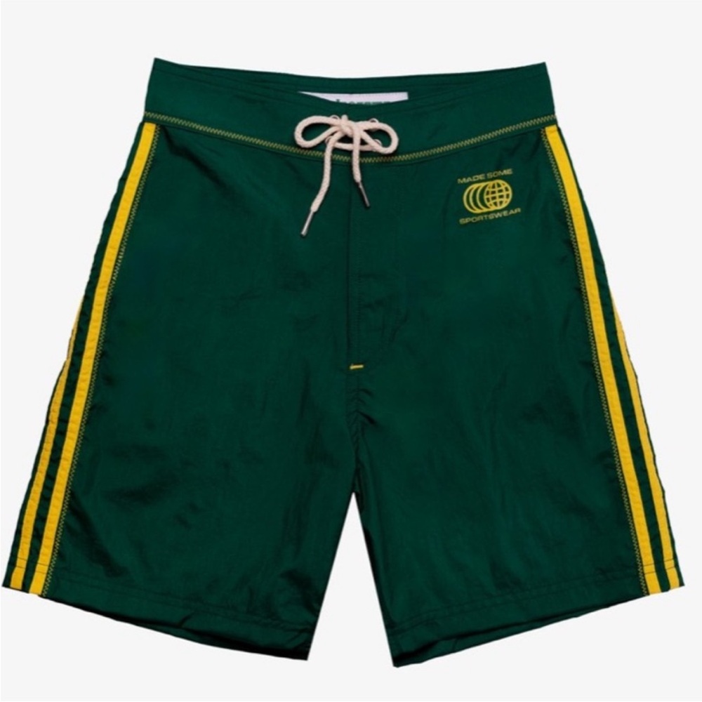 Madesome Green and Yellow Sports Shorts